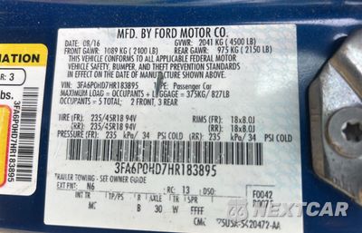 Zdjęcie 10 z 10 samochodu: 2017 FORD FUSION SE VIN:3FA6P0HD7HR183895 - miniatura