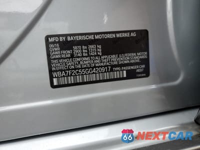 Zdjęcie 12 z 12 samochodu: 2016 BMW 750 XI VIN:WBA7F2C55GG420917 - miniatura