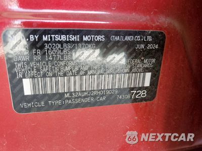 Zdjęcie 12 z 13 samochodu: 2024 MITSUBISHI MIRAGE ES VIN:ML32AUHJ2RH019029 - miniatura