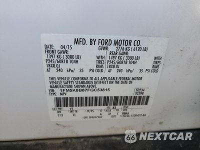 Zdjęcie 12 z 14 samochodu: 2015 FORD EXPLORER VIN:1FM5K8B87FGC53815 - miniatura