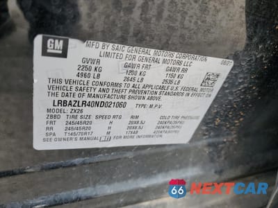 Zdjęcie 13 z 14 samochodu: 2022 BUICK ENVISION PREFERRED VIN:LRBAZLR40ND021060 - miniatura