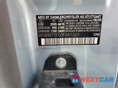 Zdjęcie 12 z 12 samochodu: 2003 MERCEDES-BENZ SL 500R VIN:WDBSK75F03F061325 - miniatura