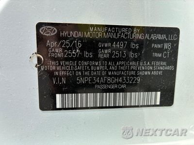 Zdjęcie 10 z 10 samochodu: 2016 HYUNDAI SONATA SPORT VIN:5NPE34AF8GH433229 - miniatura