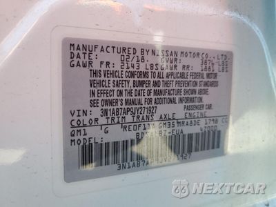 Zdjęcie 12 z 13 samochodu: 2018 NISSAN SENTRA S VIN:3N1AB7AP9JY271927 - miniatura