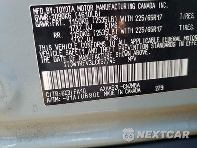 Zdjęcie 12 z 12 samochodu: 2020 TOYOTA RAV4 XLE VIN:2T3W1RFV3LC057745 - miniatura