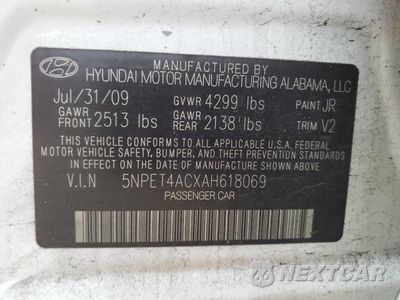 Zdjęcie 12 z 14 samochodu: 2010 HYUNDAI SONATA GLS VIN:5NPET4ACXAH618069 - miniatura