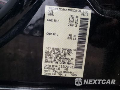 Zdjęcie 12 z 13 samochodu: 2020 NISSAN ALTIMA SR VIN:1N4BL4CVXLC137891 - miniatura