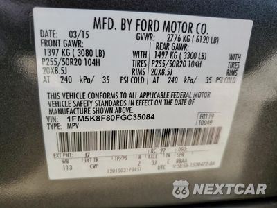 Zdjęcie 13 z 15 samochodu: 2015 FORD EXPLORER LIMITED VIN:1FM5K8F80FGC35084 - miniatura