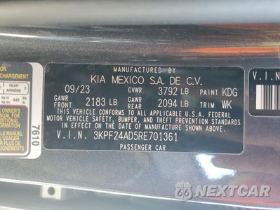 Zdjęcie 13 z 14 samochodu: 2024 KIA FORTE LX VIN:3KPF24AD5RE701361 - miniatura