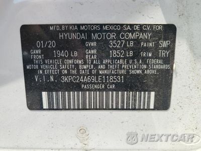 Zdjęcie 12 z 12 samochodu: 2020 HYUNDAI ACCENT SE VIN:3KPC24A69LE118531 - miniatura