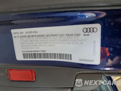 Zdjęcie 12 z 12 samochodu: 2019 AUDI A4 PREMIUM VIN:WAUGMAF49KN017689 - miniatura