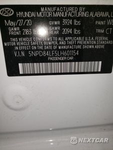 Zdjęcie 12 z 12 samochodu: 2020 HYUNDAI ELANTRA SEL VIN:5NPD84LF5LH601154 - miniatura