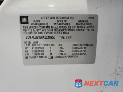 Zdjęcie 13 z 13 samochodu: 2010 CHEVROLET EQUINOX LT VIN:2CNALDEW6A6218755 - miniatura