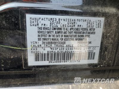 Zdjęcie 12 z 13 samochodu: 2022 NISSAN SENTRA S VIN:3N1AB8BV8NY303498 - miniatura