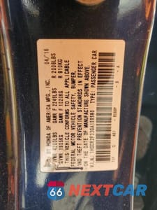 Zdjęcie 12 z 12 samochodu: 2016 HONDA ACCORD LX VIN:1HGCR2F33GA198580 - miniatura