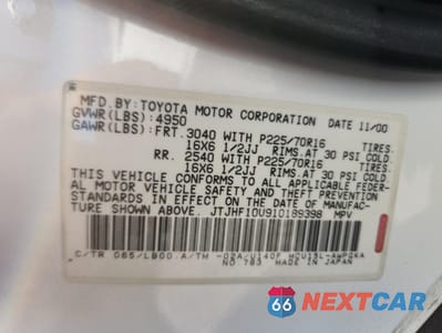 Zdjęcie 13 z 13 samochodu: 2001 LEXUS RX 300 VIN:JTJHF10U910189398 - miniatura