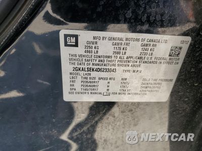 Zdjęcie 13 z 13 samochodu: 2013 GMC TERRAIN SLE VIN:2GKALSEK4D6233043 - miniatura
