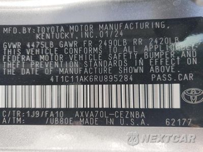 Zdjęcie 13 z 13 samochodu: 2024 TOYOTA CAMRY LE VIN:4T1C11AK6RU895284 - miniatura