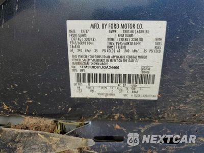Zdjęcie 13 z 15 samochodu: 2018 FORD EXPLORER XLT VIN:1FM5K8D81JGA34466 - miniatura