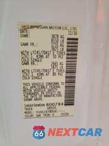 Zdjęcie 13 z 14 samochodu: 2017 NISSAN NV 1500 S VIN:1N6BF0KM0HN800784 - miniatura