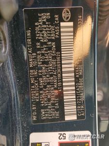 Zdjęcie 12 z 13 samochodu: 2019 TOYOTA CAMRY L VIN:4T1B11HK3KU699620 - miniatura