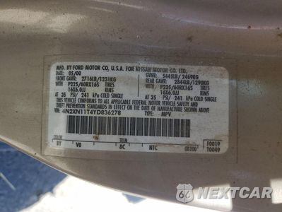 Zdjęcie 13 z 13 samochodu: 2000 NISSAN QUEST SE VIN:4N2XN11T4YD836278 - miniatura