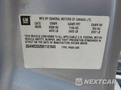 Zdjęcie 12 z 12 samochodu: 2006 BUICK LACROSSE CX VIN:2G4WC552561121043 - miniatura