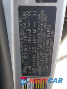 Zdjęcie 12 z 14 samochodu: 2006 KIA RIO 5 VIN:KNADE163X66099682 - miniatura