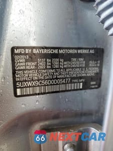 Zdjęcie 13 z 13 samochodu: 2013 BMW X3 XDRIVE28I VIN:5UXWX9C56D0D05477 - miniatura