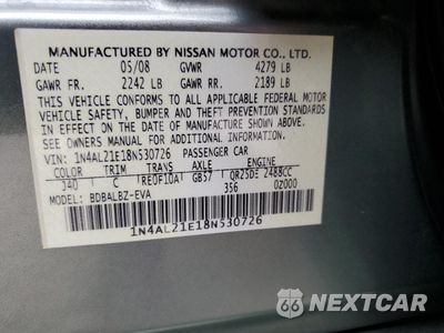 Zdjęcie 13 z 13 samochodu: 2008 NISSAN ALTIMA 2.5 VIN:1N4AL21E18N530726 - miniatura