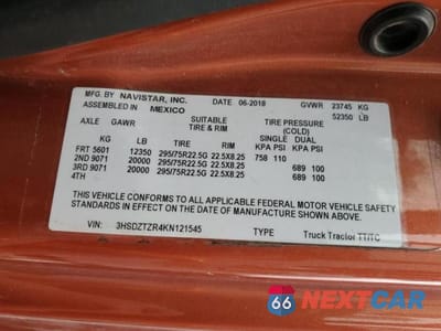 Zdjęcie 10 z 10 samochodu: 2019 INTERNATIONAL LT625 SEMI TRUCK VIN:3HSDZTZR4KN121545 - miniatura