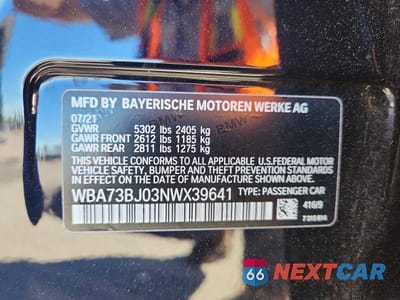 Zdjęcie 12 z 12 samochodu: 2022 BMW 540 XI VIN:WBA73BJ03NWX39641 - miniatura