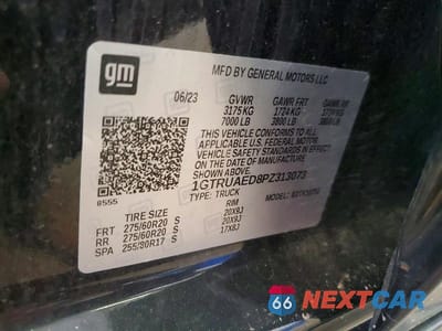 Zdjęcie 12 z 12 samochodu: 2023 GMC SIERRA K1500 VIN:1GTRUAED8PZ313073 - miniatura
