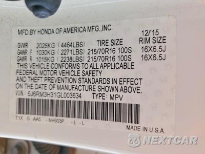 Zdjęcie 14 z 14 samochodu: 2016 HONDA CR-V LX VIN:5J6RM3H31GL003634 - miniatura
