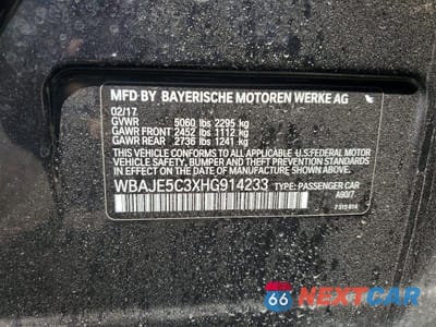 Zdjęcie 12 z 12 samochodu: 2017 BMW 540 I VIN:WBAJE5C3XHG914233 - miniatura