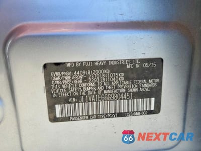 Zdjęcie 13 z 13 samochodu: 2016 SUBARU WRX PREMIUM VIN:JF1VA1E66G9804451 - miniatura