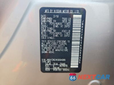 Zdjęcie 13 z 13 samochodu: 2019 NISSAN ARMADA SL VIN:JN8AY2NC4K9584966 - miniatura
