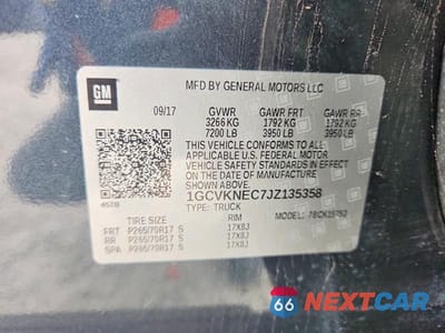 Zdjęcie 12 z 12 samochodu: 2018 CHEVROLET SILVERADO K1500 VIN:1GCVKNEC7JZ135358 - miniatura