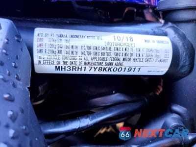 Zdjęcie 9 z 9 samochodu: 2019 YAMAHA YZFR3 VIN:MH3RH17Y8KK001911 - miniatura