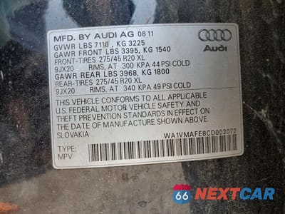 Zdjęcie 13 z 13 samochodu: 2012 AUDI Q7 PRESTIGE VIN:WA1VMAFE8CD002072 - miniatura