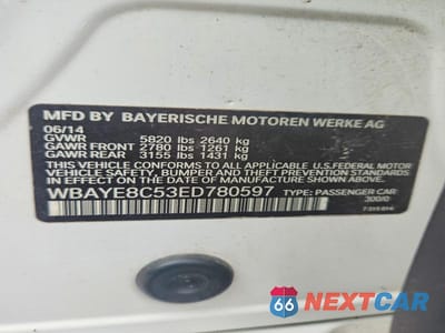 Zdjęcie 12 z 12 samochodu: 2014 BMW 750 LI VIN:WBAYE8C53ED780597 - miniatura