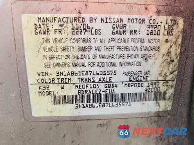 Zdjęcie 12 z 12 samochodu: 2007 NISSAN SENTRA 2.0 VIN:3N1AB61E87L635575 - miniatura