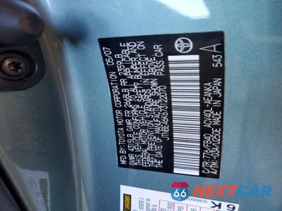 Zdjęcie 12 z 12 samochodu: 2007 TOYOTA CAMRY LE VIN:JTNBE46K673122070 - miniatura