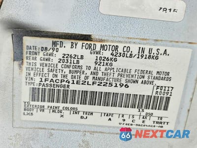 Zdjęcie 10 z 10 samochodu: 1990 FORD MUSTANG LX VIN:1FACP41E2LF225196 - miniatura