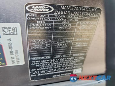 Zdjęcie 13 z 13 samochodu: 2019 LAND ROVER RANGE ROVER SPORT HST VIN:SALWS2SU5KA874558 - miniatura