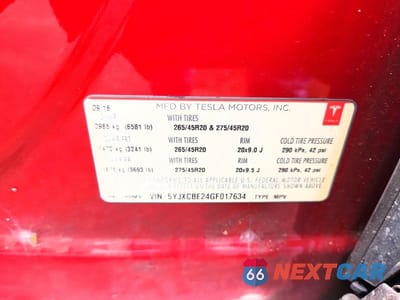 Zdjęcie 14 z 14 samochodu: 2016 TESLA MODEL X VIN:5YJXCBE24GF017634 - miniatura