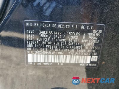 Zdjęcie 12 z 12 samochodu: 2020 HONDA FIT LX VIN:3HGGK5H48LM710487 - miniatura