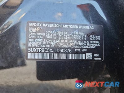 Zdjęcie 14 z 14 samochodu: 2018 BMW X3 XDRIVE30I VIN:5UXTR9C5XJLD60876 - miniatura