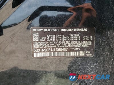 Zdjęcie 13 z 13 samochodu: 2018 BMW X3 XDRIVE30I VIN:5UXTR9C51JLD60457 - miniatura
