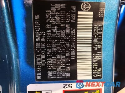 Zdjęcie 12 z 12 samochodu: 2026 TOYOTA CAMRY SE VIN:4T1DAACK4TU296957 - miniatura